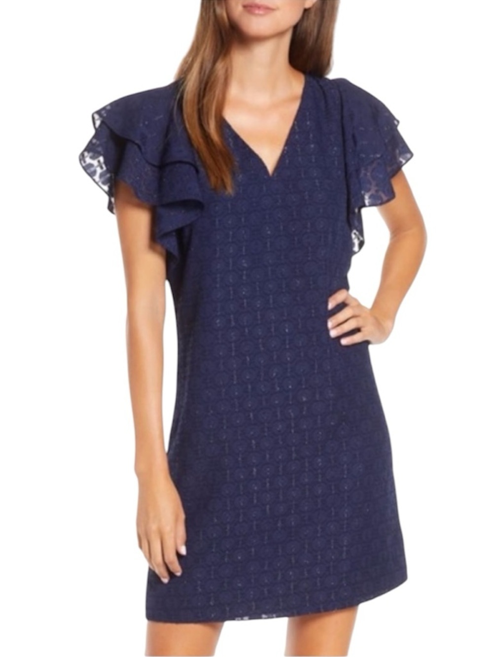 NWT Lilly Pulitzer Dress Kathie 0 Navy Tanzanian Clip